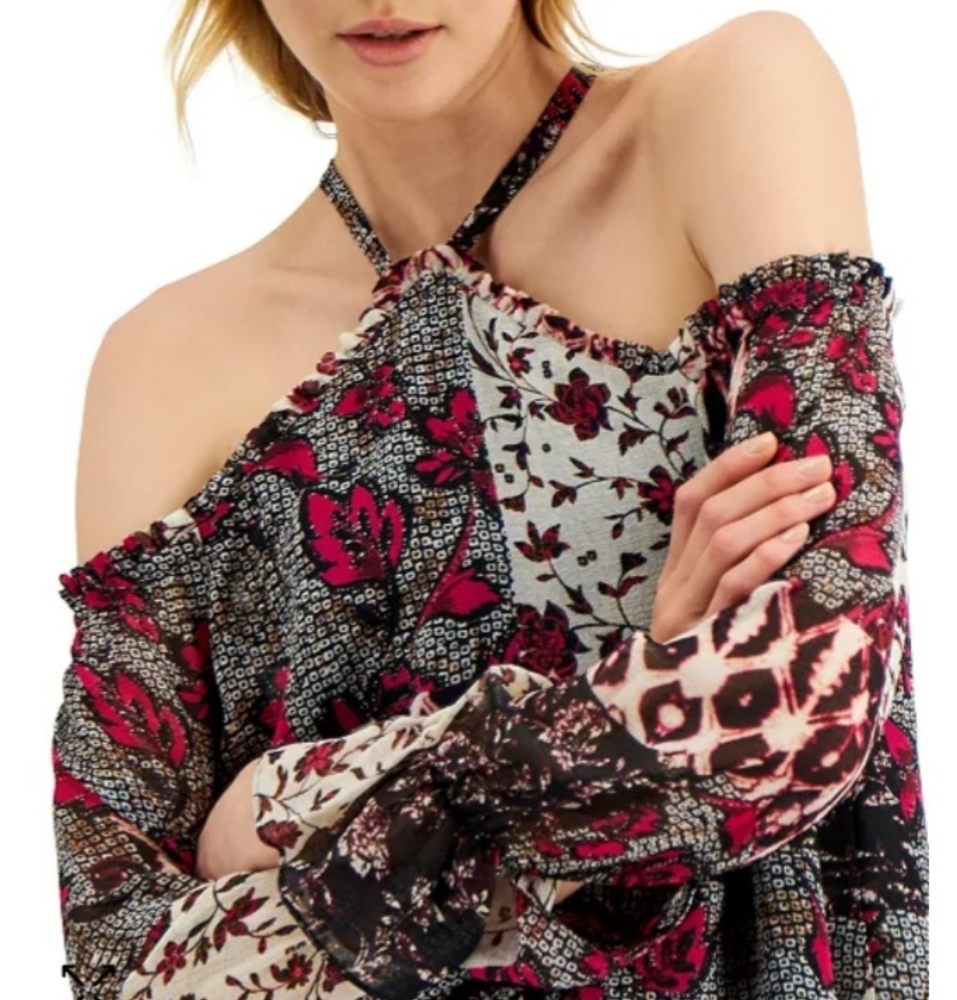 I.N.C International Concepts • Women's Plus Size Off-The-Shoulder Halter Blouse